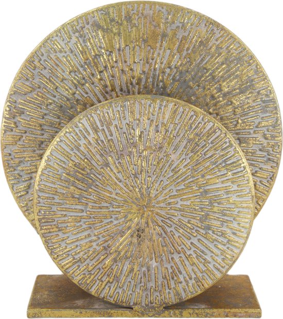DKNC Tafellamp Moos - Staande Lamp Metaal - Industrieel - 28.5x8.5x29.5cm - Goud - Hoogwaardig materiaal - Tafellamp Slaapkamer - Staande lamp Woonkamer - LET OP LAMP IS RELATIEF KLEIN