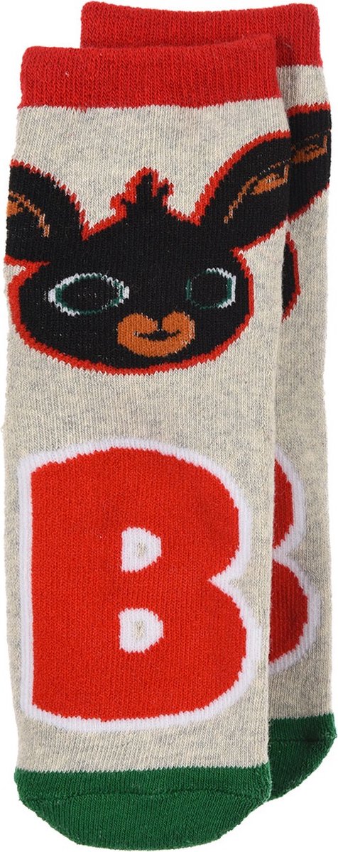 Bing Bunny - Bing Bunny anti slip Sokken - jongens - grijs - Maat 19/22