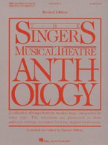 Boek "The Singer's Musical Theatre Anthology, Volume 1, Soprano, Revised Edition". Rode tekst op grijze achtergrond.