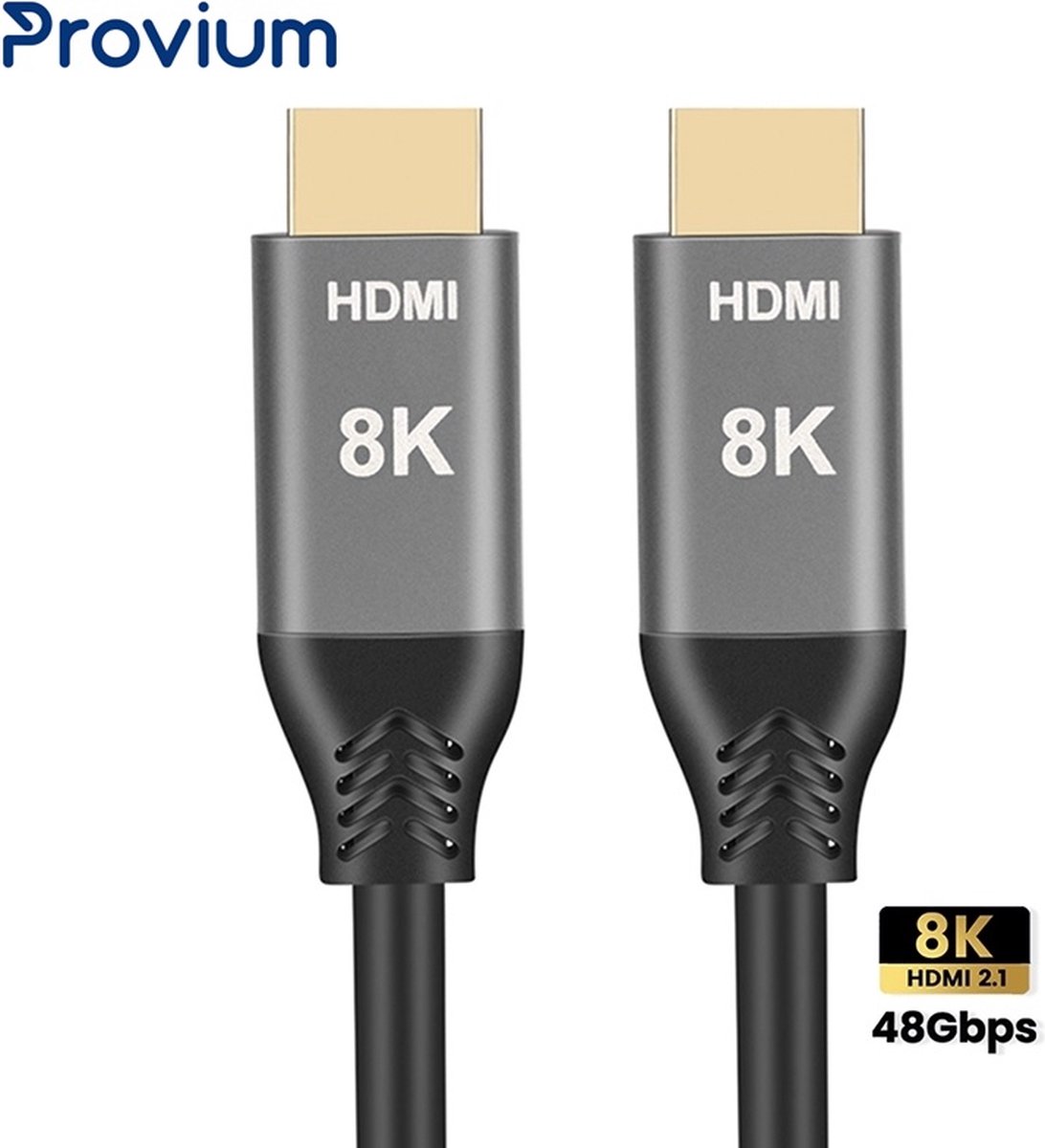 Provium - HDMI 2.1 kabel - Ultra HD 8K - HDMI naar HDMI kabel - voor o.a. PS5 en Xbox Series - 3 meter - zwart