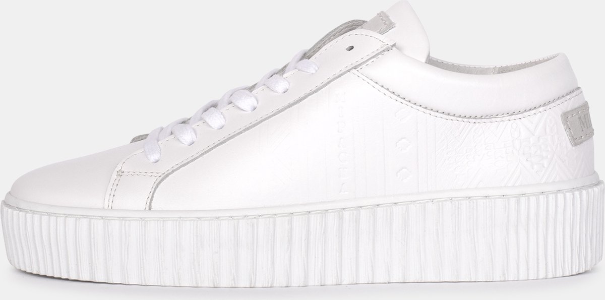 MIPACHA Bonita Blanco / White - Low top platform sneakers - Durable leather, Removable insoles, rubber platform soles - Made in Portugal