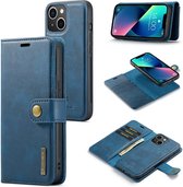CaseMe - Telefoonhoesje geschikt voor iPhone 15 - Bookcover - Met Afneembare Magneet-backcase - Ming Serie - Blauw