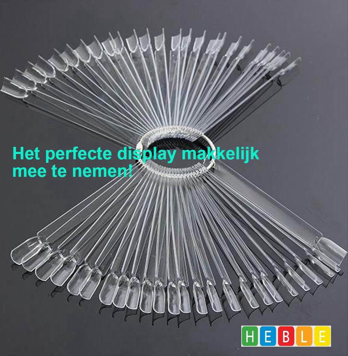 Goedkoopste Nagel Display Ring Waaier 50 nageltips - 2 stuks - Nail Art Display Set - van Heble®