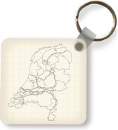 Porte-clés - Carte des lignes des Pays- Nederland - Plastique