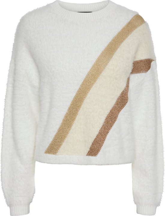 Pieces PCMILO LS LUREX KNIT - Cloud Dancer White