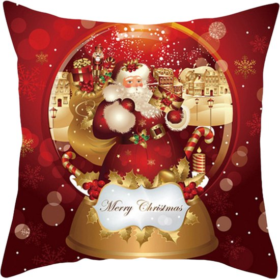 Hiden - Kerst Kussenhoes - Kerstboom - Kerstversiering - Kerstcadeau - Kussenhoes 45 x 45 - Interieur decoraties - Rood
