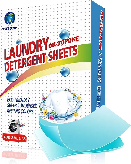 Homelost - Wasstrips - 180 Wasbeurten - Wasverzachter - Wasmiddeldoekjes - Eco laundry strips - Milieuvriendelijk - Wasmiddel - +6 Wasmachine Cleaners