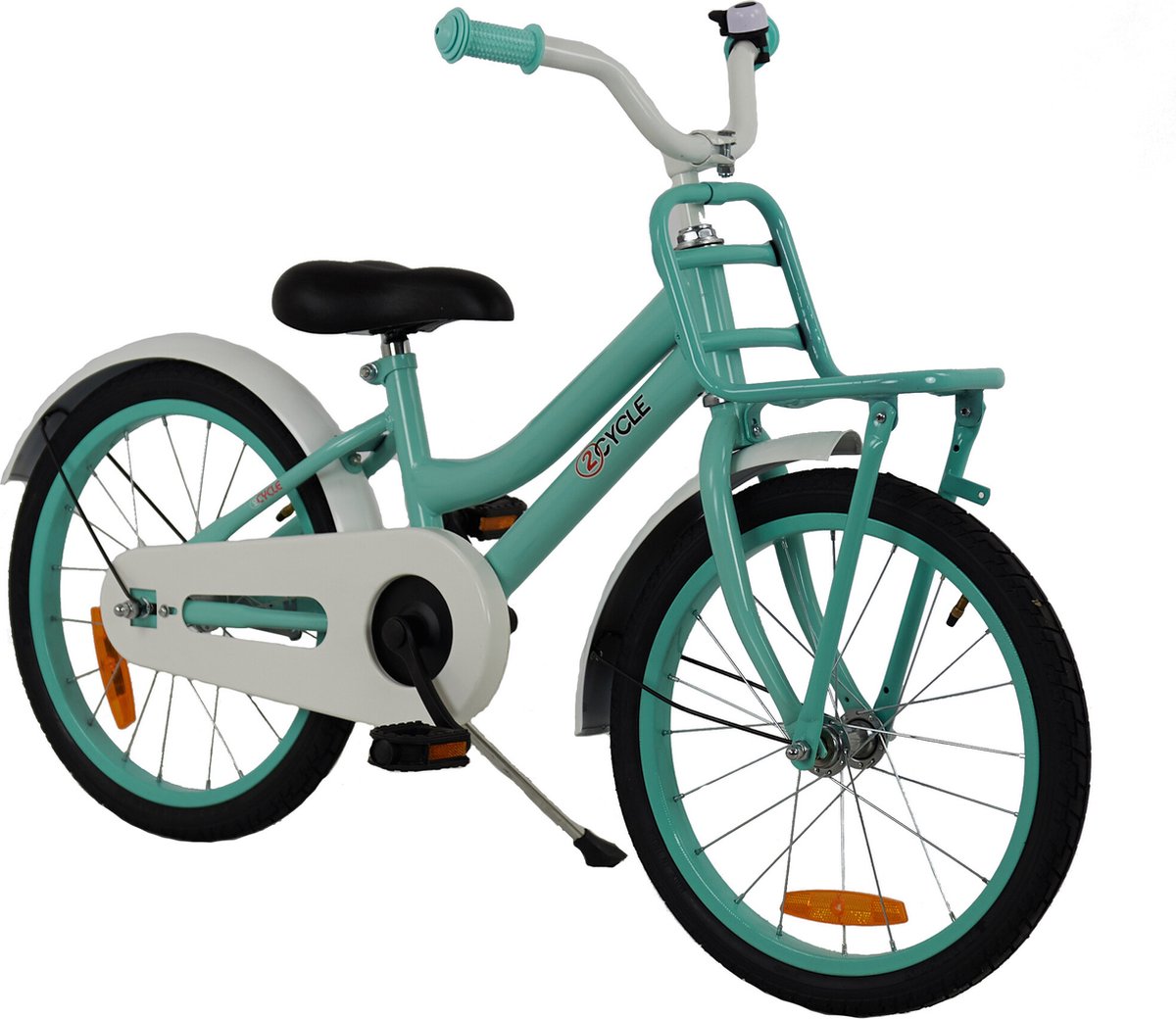 2Cycle Pretty - Kinderfiets - 18 inch - Voordrager - Groen - Meisjesfiets - 18 inch fiets