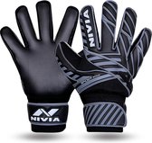 Nivia Ditmar Spider Football/Soccer Goalkeeper Gloves with Wrist Support for Mens & Womens (Black, Size-Medium) | Material: Rubber | Comfortable Fit | ‎Extra Grip | Football Gloves