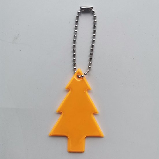 Reflecterende sleutelhanger - 1 stuks - Kerstboom - Oranje
