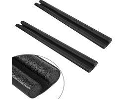 Set van 2 Tochtstrips Tochtstopper - Dubbele Deur Tochtrol - 93 cm Zwart - Windstopper Tochtkussen - Geluidsdemper Tochtband - Afsnijdbare & Aanpasbaar - 2 Stuks