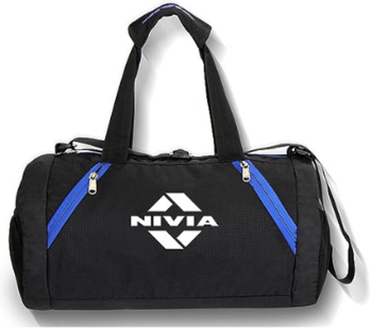 Nivia Beast Sporttas | Polyester (zwart/blauw, standaard) Duffel | Schoudertas | Fitnesstas | Sport- en reistas | Kittas | Apart schoenencompartiment | Unisex sporttassen | Mannen & Vrouwen
