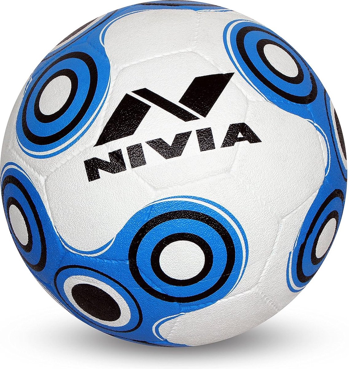 Nivia Spinner Training Football (Blue/White, Size 5) | Material: PVC | Soccer Ball | Youth & Adult | Waterproof | Ideal for Training