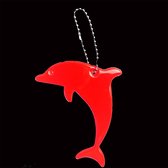Reflecterende sleutelhanger - 1 stuks - Dolfijn - Rood