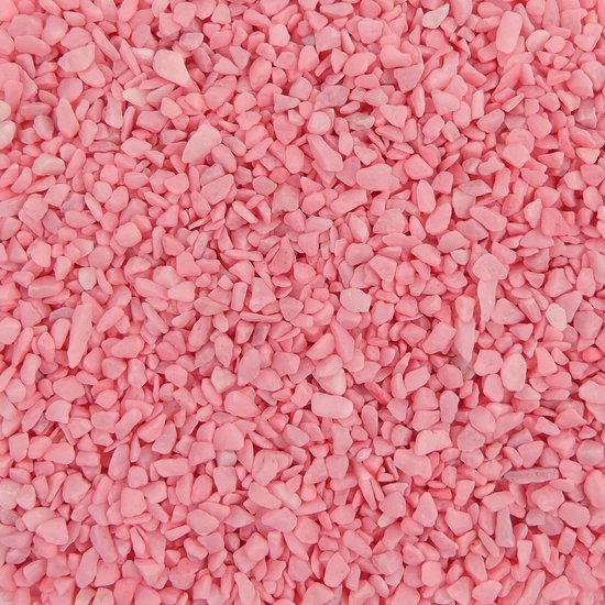 Foto: Gekleurde steentjes 4 6mm granulaat roze bodembedekking voor bloempotten en plantenbakken 1kg