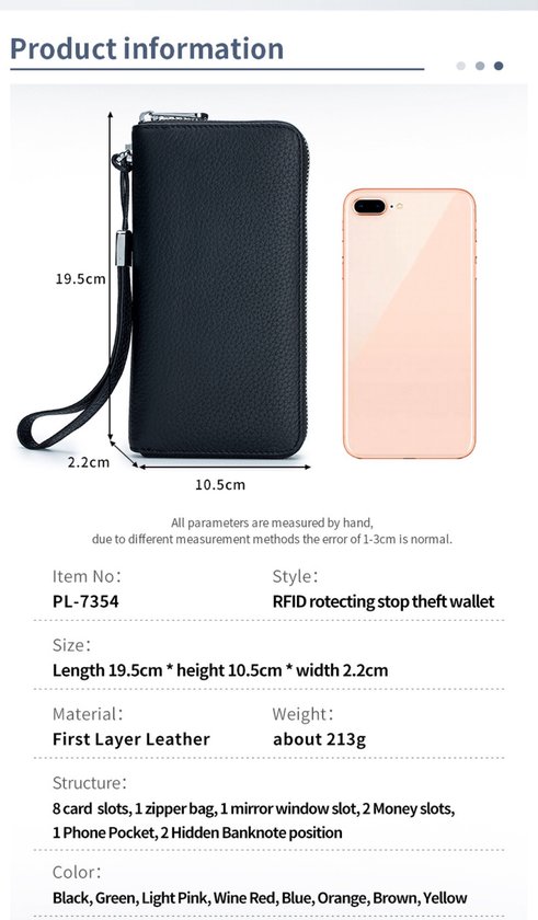 Portefeuille pour femme, porte-cartes, RFID, pour passeport, téléphone, billets de banque, porte-cartes, porte-monnaie - Marron