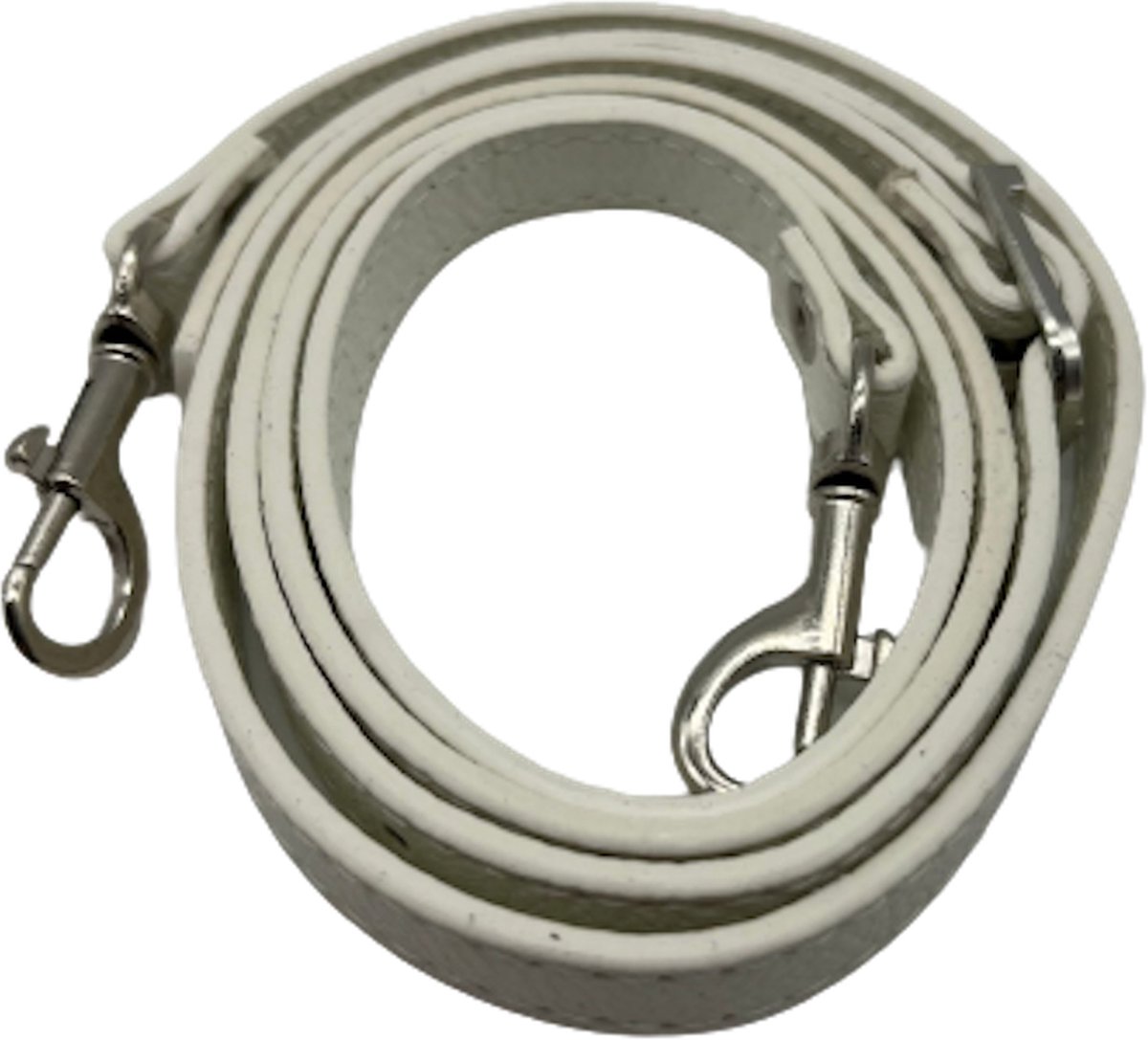FIFO Verstelbare Modieuze Kunst Leren Schouderriem Tas – Wit/Zilverkleurig – Schouderband – Leren Tassen riem – Fashion – Leer – Losse riem – Losse band – Tassen band – Tassen hengsel