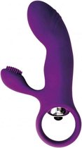 Mini vibromasseur avec brosse clitoridienne - violet