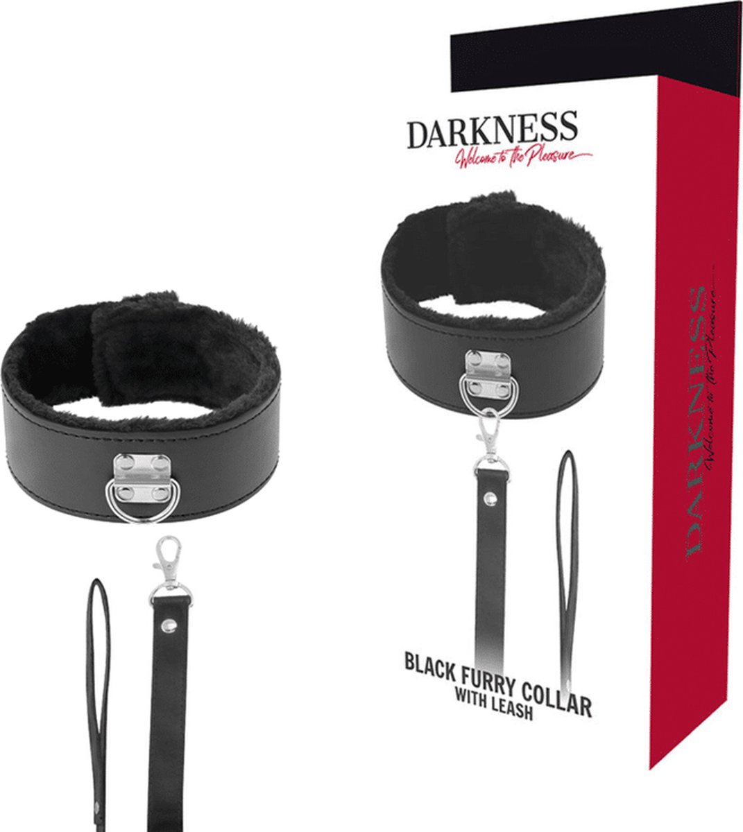 DARKNESS BONDAGE | Darkness Collar With Leash Titanium