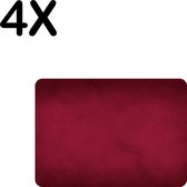 BWK Stevige Placemat - Rode Vegen Achtergrond - Set van 4 Placemats - 35x25 cm - 1 mm dik Polystyreen - Afneembaar