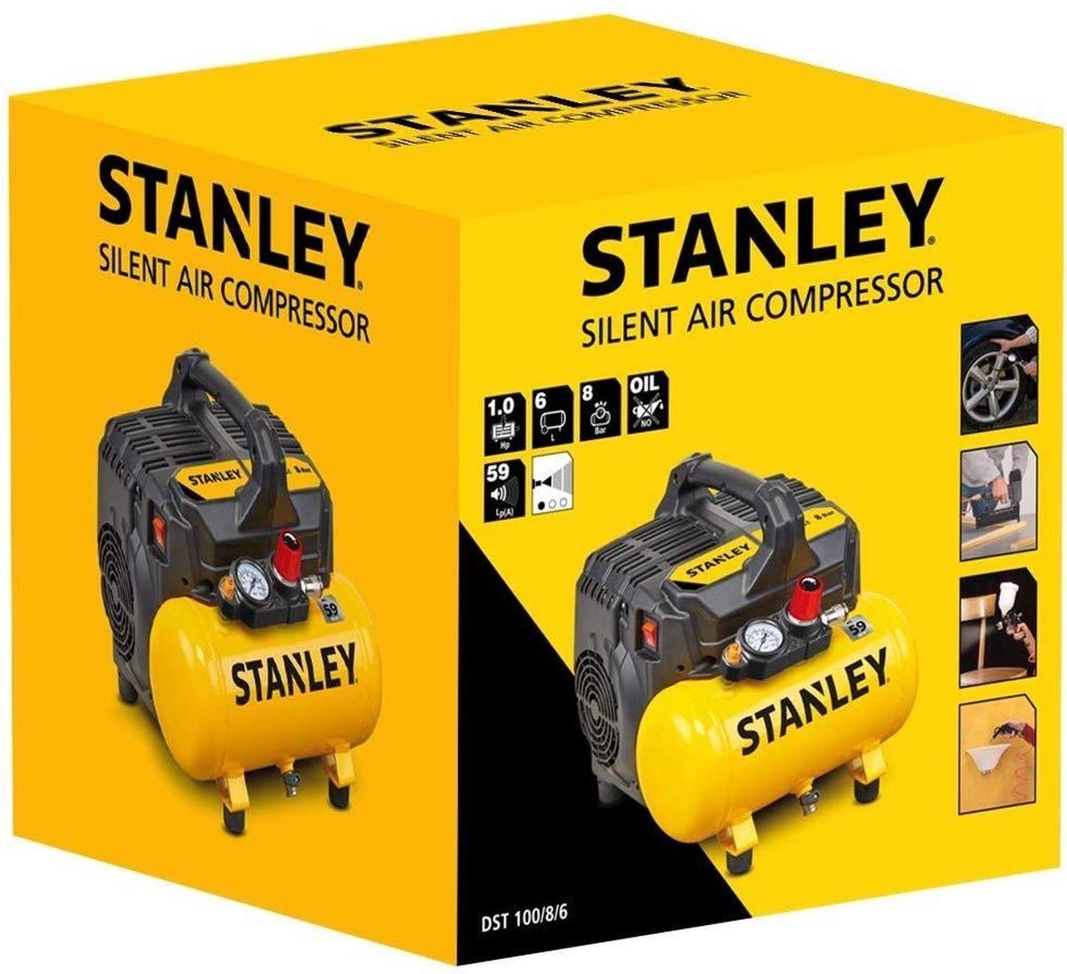 STANLEY Silent Compressor DST 100/8/6 - Olievrij | bol.com