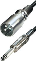 Powteq - Professionele XLR kabel - 5 meter - XLR male naar 6.35 mm jack male - Mono - XLR 3 pins