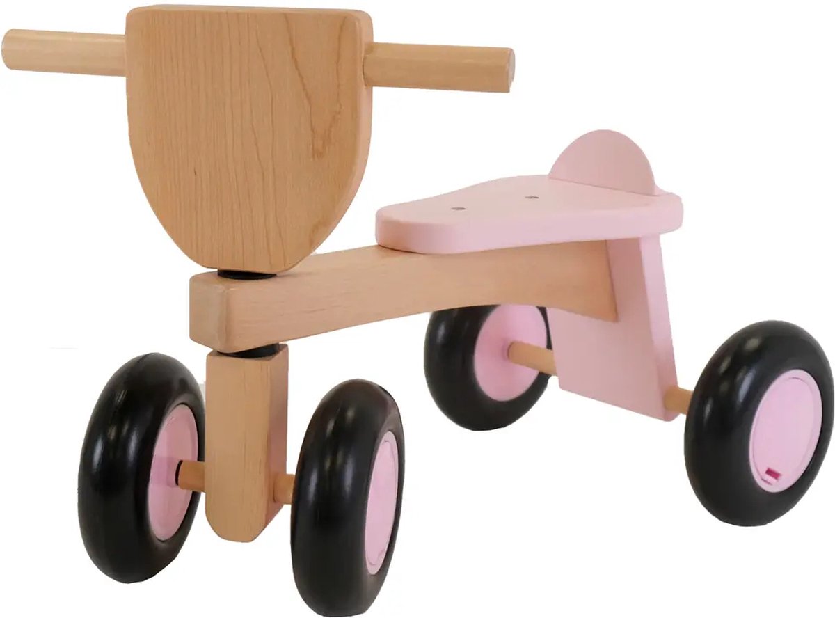 Bandits & Angels houten loopfiets Vintage Rider pink natural - 1 jaar - jongens en meisjes - roze