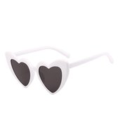 CHPN - Hartjes zonnebril - Zonnebril - Hippe zonnebril - festivalbril - Feestbril - Wit - Heartshaped - Hearthshaped sunglasses - Sunglasses
