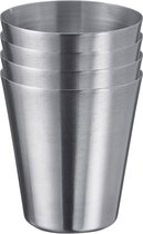 Mini-beker Mendo – mini-glazenset voor thuis en onderweg, ideaal als borrelglazen of borrelglazen, klein en stapelbaar – 30 ml, roestvrij staal 18/8, 4 stuks