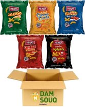 Damsouq® Mixpak Herr's Chips Cheese Curls, Jalapeno, Buffalo Wings, Pizza, Carolina reaper (5x 113 Gram)