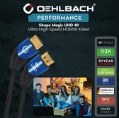 Oehlbach HDMI Aansluitkabel HDMI-A stekker, HDMI-A stekker 3.00 m Zwart D1C42533 Ultra HD (8K), Afgeschermd (drievoudig