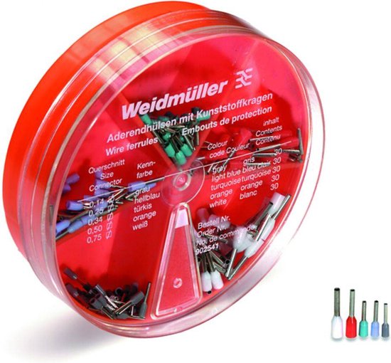 Foto: Weidm ller 9025410000 assortiment adereindhulzen 0 14 mm 0 25 mm 0 34 mm 0 5 mm 0 75 mm deels ge soleerd grijs