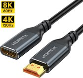 NÖRDIC HDMI-N5024 - Rallonge HDMI 2.1 - 8K60Hz / 4K120Hz - Mâle vers Femelle - 20cm