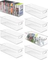 Opbergboxen - lade-organizer - voor kantoor, badkamer en keuken - voor cd's, dvd's of schrijfgerei - stapelbaar - doorzichtig - per 8 stuks verpakt