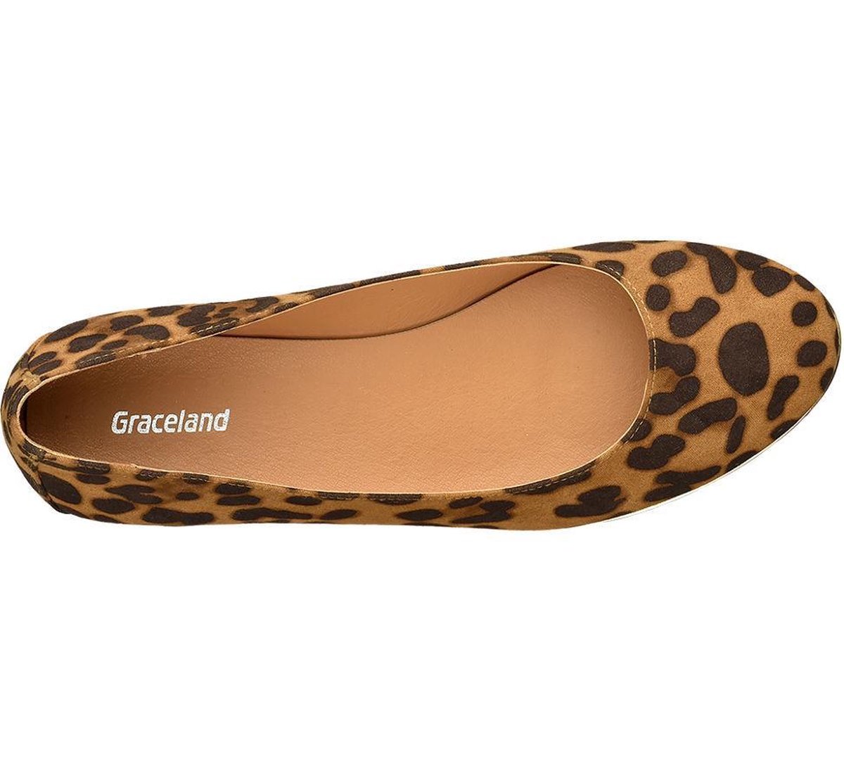 Graceland Dames Bruine ballerina panterprint - Maat 38 | bol.com
