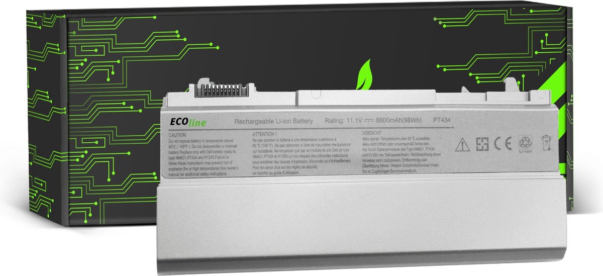 EcoLine - PT434 W1193 Batterij Geschikt voor de Dell Latitude E6400 E6410 E6500 E6510 / 11.1V 8800mAh.