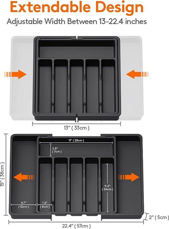 Organisateur d'argenterie, compartiment de plateau de rangement de