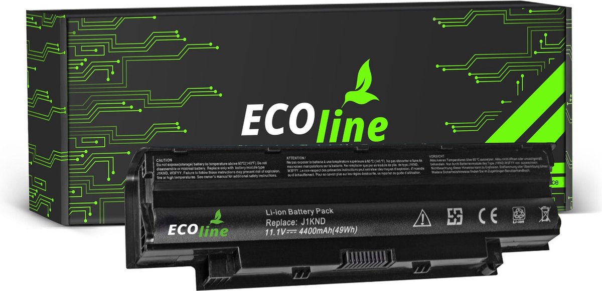 EcoLine - J1KND Batterij Geschikt voor de Dell Inspiron N3010 N4010 N5010 13R 14R 15R J1 / 11.1V 4400mAh.