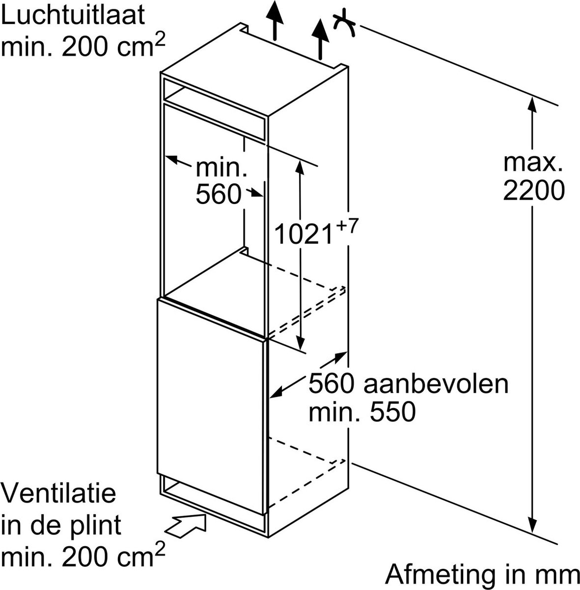 Siemens KI31RADD1 - iQ500 - Inbouwkoelkast - 102 cm - Deur op deur — afbeelding 7