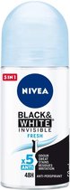Nivea deoroller invisible black&white fresh 50ml x 6