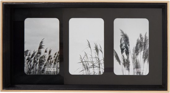 Collage Fotolijst BALTIC - Zwart - Hout - 42 x 22 x 3 cm - Pass partout - 10 x 15 cm