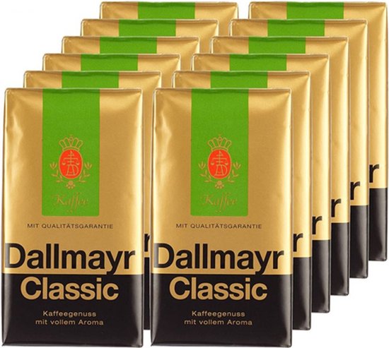 Dallmayr Classic - Grains de café - 12 x 500 grammes | bol