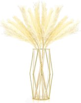 Gouden vazendecoratie voor tafelopzetstukken, 28 cm grote cilindervazen met decoratieve vaashouder van ijzer, bloemenarrangement voor pampasgras, decoratie en bruiloft tafeldecoratie