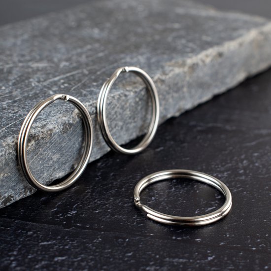 Porte - clés - 30 mm - Bagues - Porte - clés Bagues - 20 pièces - Argent