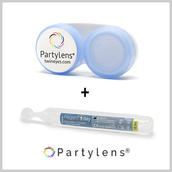 Halloween Set de lentilles de couleur - Rouge Manson - lentilles annuelles avec liquide et porte-lentilles Partylens®