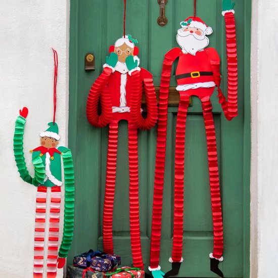6 Boules De Noël 3D En Nid D'abeille Pliables - Bords Pailletés Rouge/vert/blanc - Déco Sapin, Fête, Maison