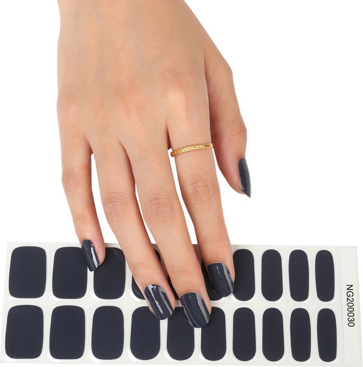 Goedkoopste Gel Nail Wraps – Gel Nagel Wraps – Gel Nail Stickers – Gel Nagel Folie - UV lamp - Dark Grey