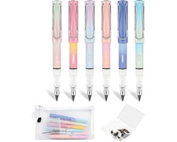 Fritzline 6 eeuwige potloden - Gum - 12 reservepunten -Etui - Everlasting Pencil - Oneindig Potlood