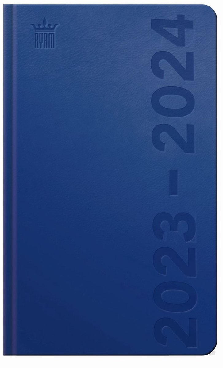 Ryam - Cursus agenda DeLuxe blauw - 2023/2024 - Weekoverzicht - Hardcover- A6 (9 x 15cm)