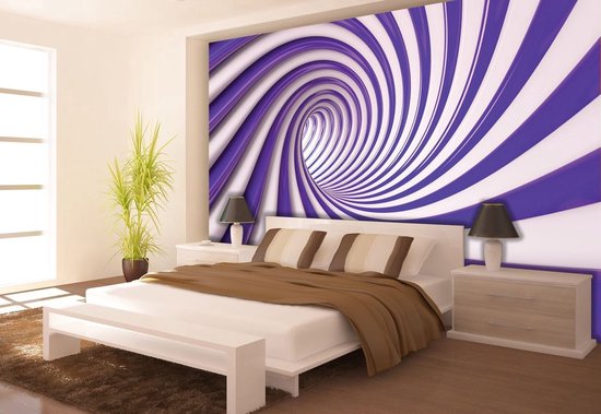 Violet | Photomural blanc, revêtement mural